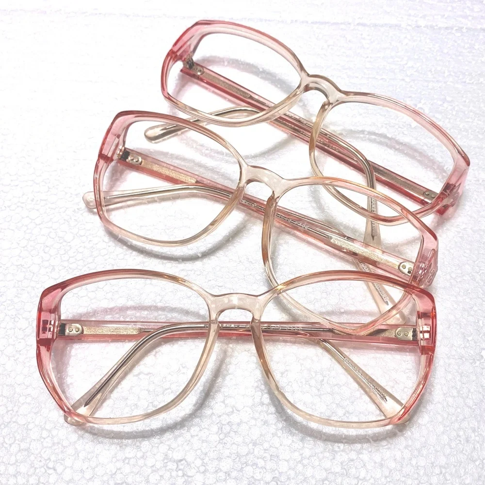 80's Vintage Pink Pastel Large Eyeglass Frames Pale Fair Freckled Girl